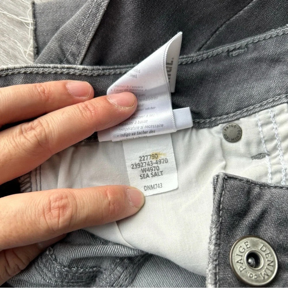 Paige Verdugo Raw Hem Ankle Skinny Jeans in Sea Salt - Picture 10 of 14